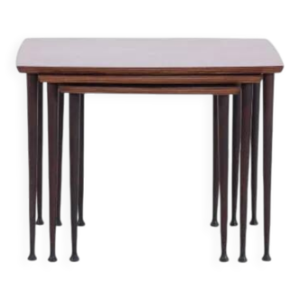 Vintage nesting tables in rosewood