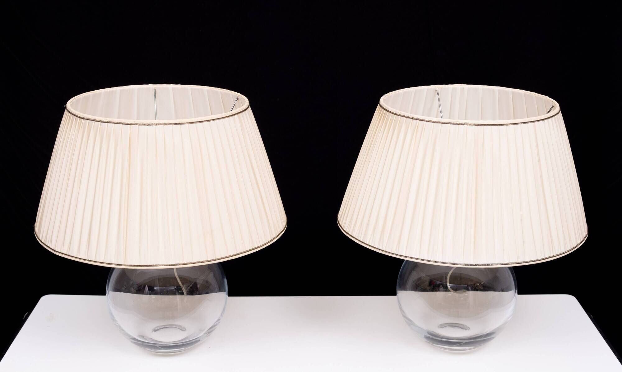 Set Glass ball table lamps 1970s France