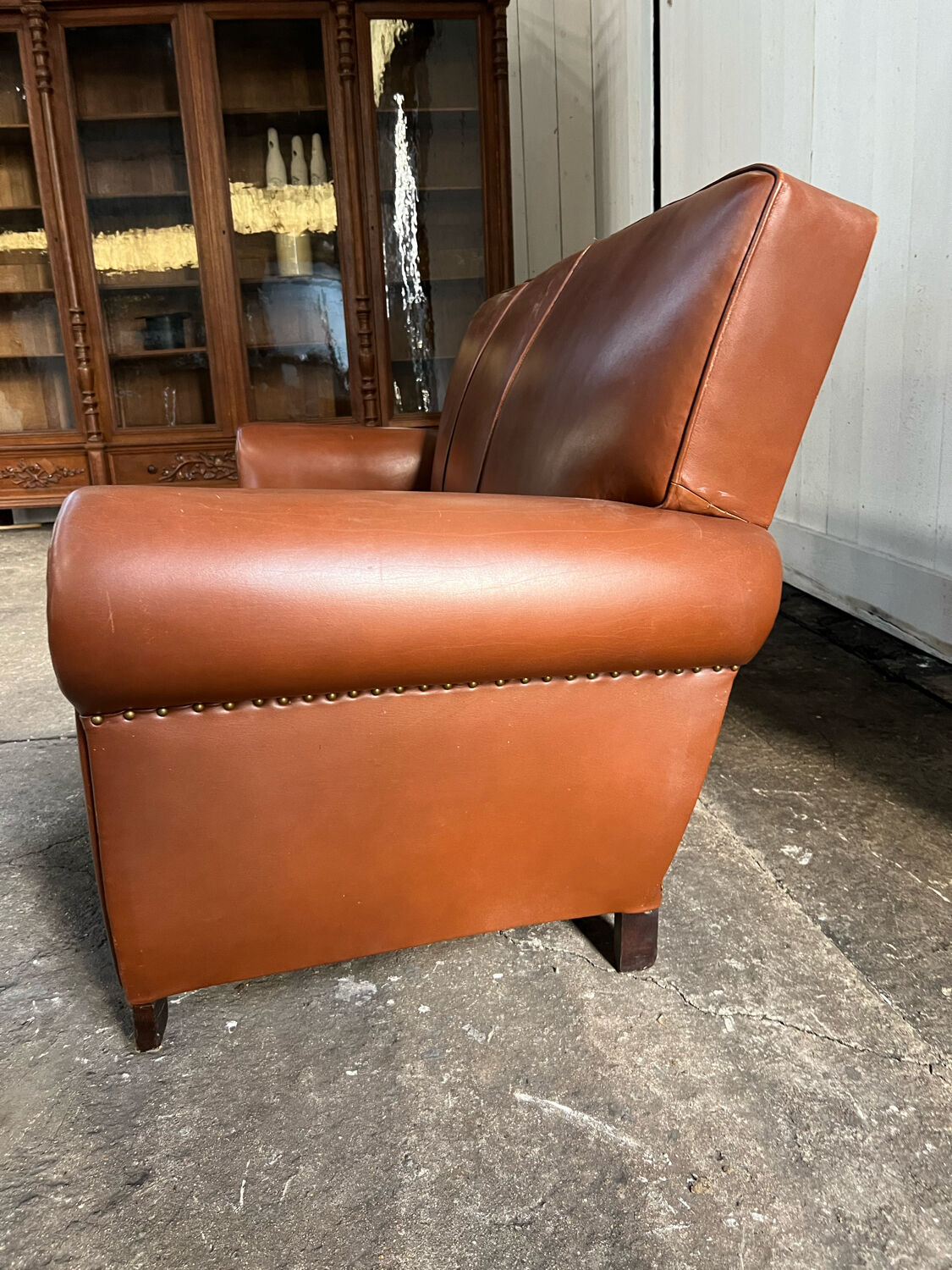 Leather club sofa