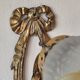 Antique wall light in gilded brass and glass tulip