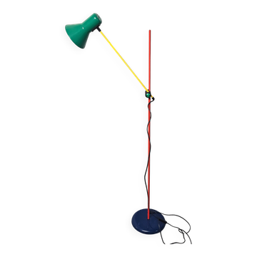 Veneta Lumi vintage floor lamp – colourful Italian design, adjustable arm.