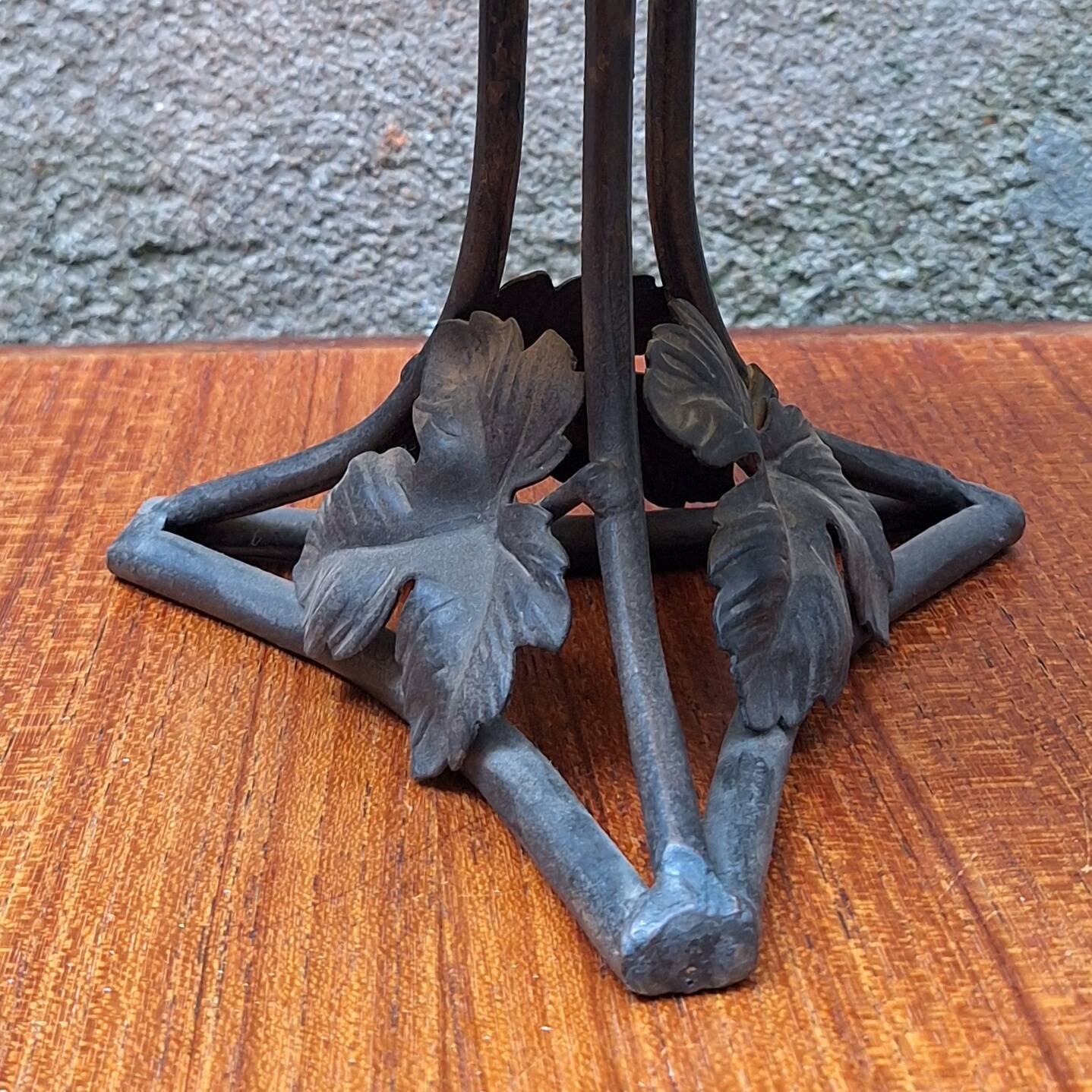 Glass and wrought iron fruit bowl