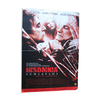 poster of the movie insomnia with Al Pacino , Robin William , Hilary Swank .