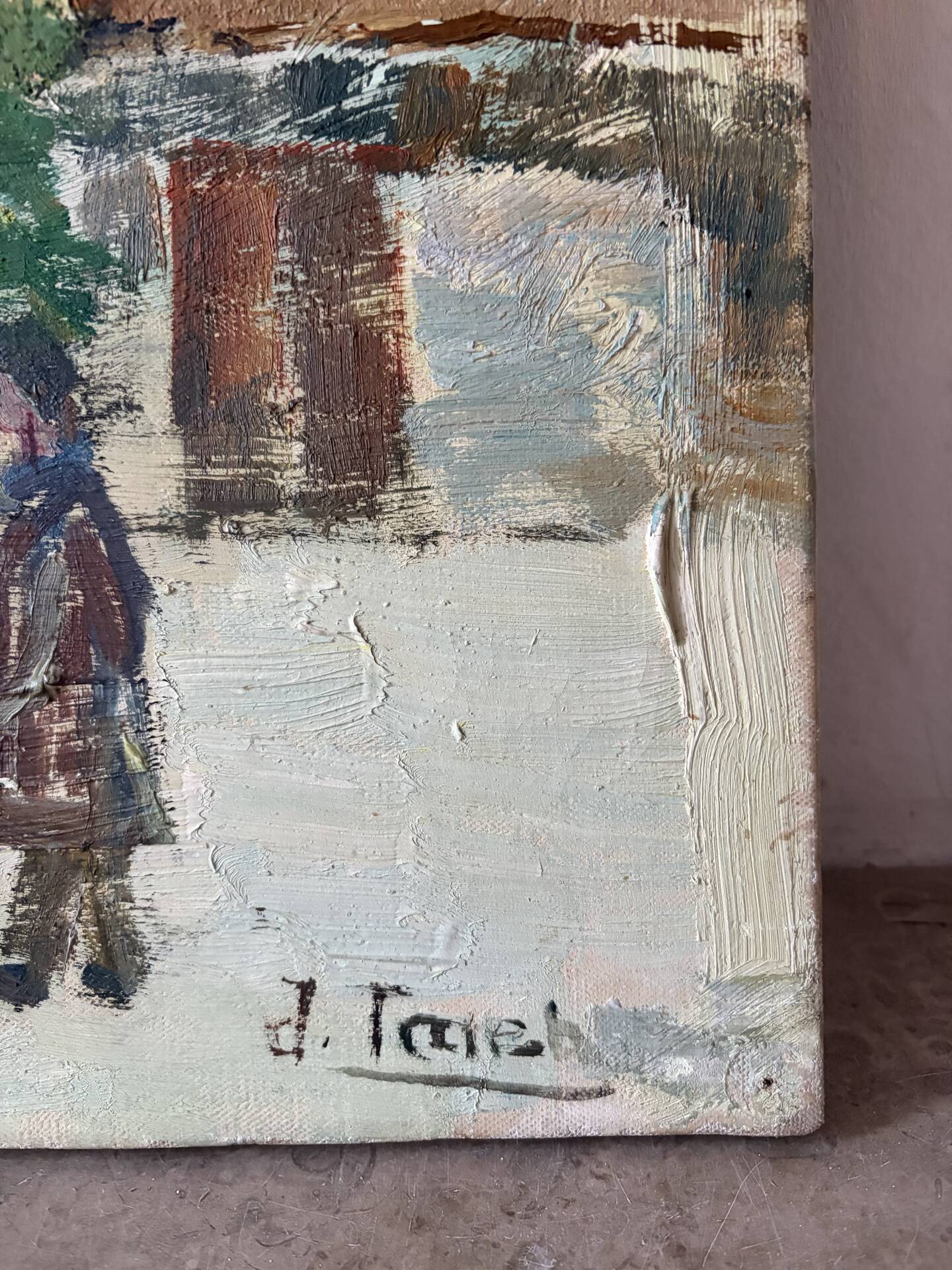 Scene de Montmartre, huile sur toile signée