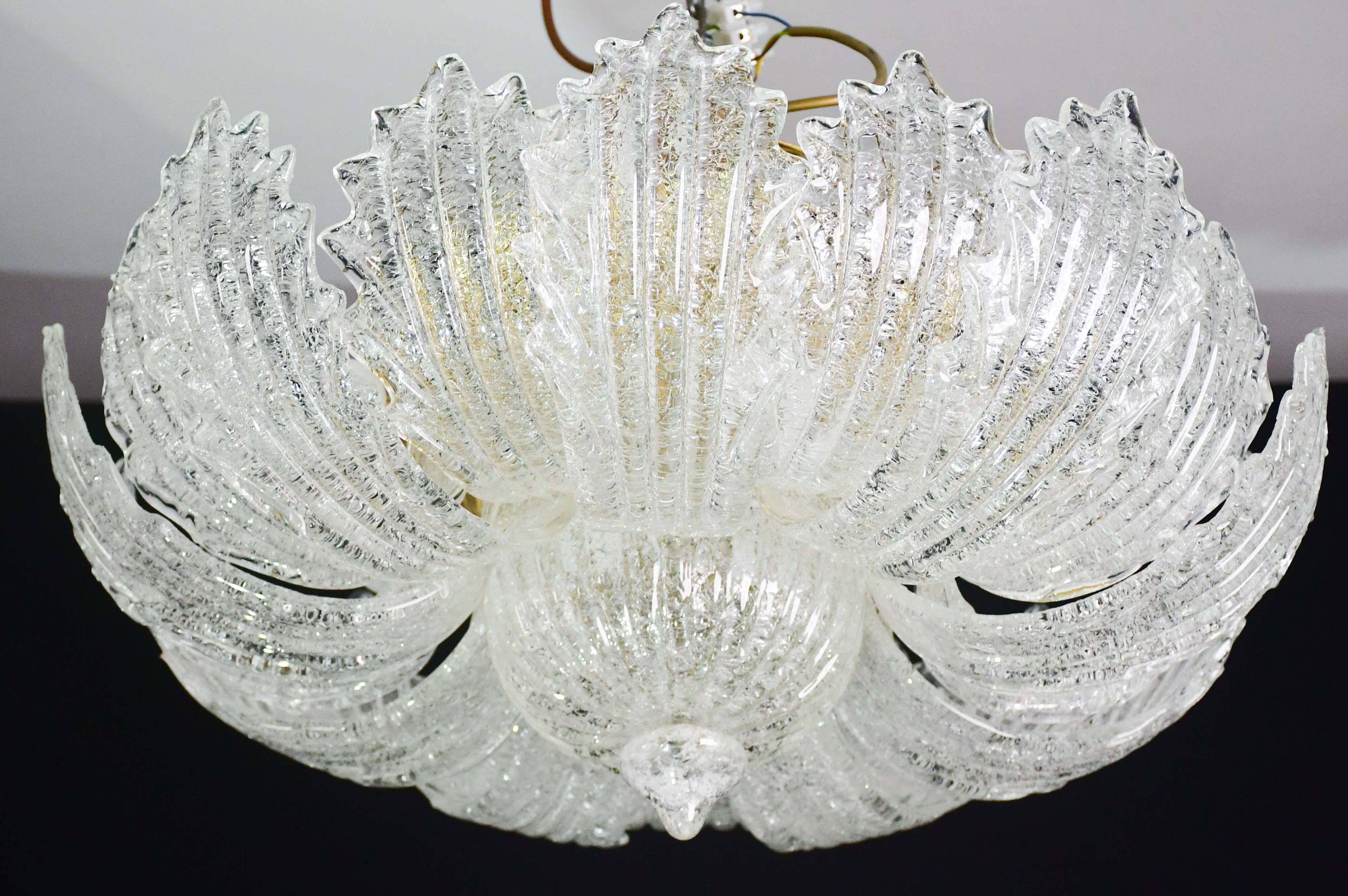 Garda, luxury Italian Murano glass ceiling light or flush mount, 1980s