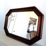 Hexagonal wooden mirror, 1950 70x49cm