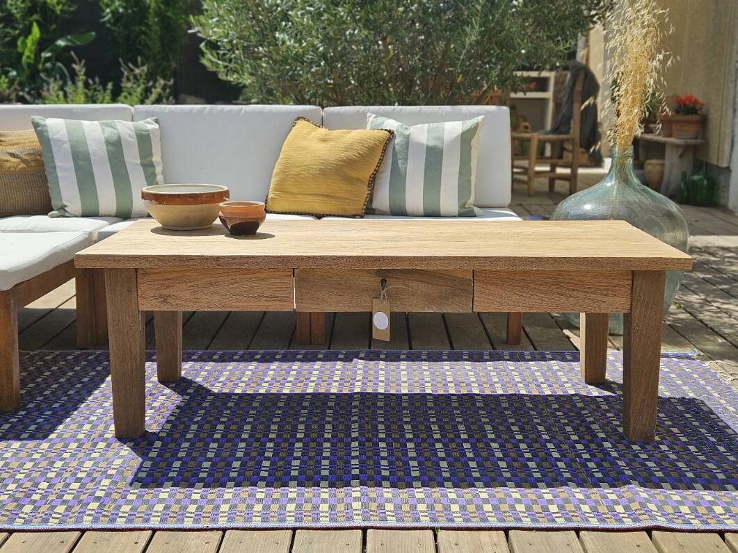 Antique solid wood coffee table – unique restored piece | Louna