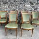Set de 6 chaises Directoire en velours vert amande