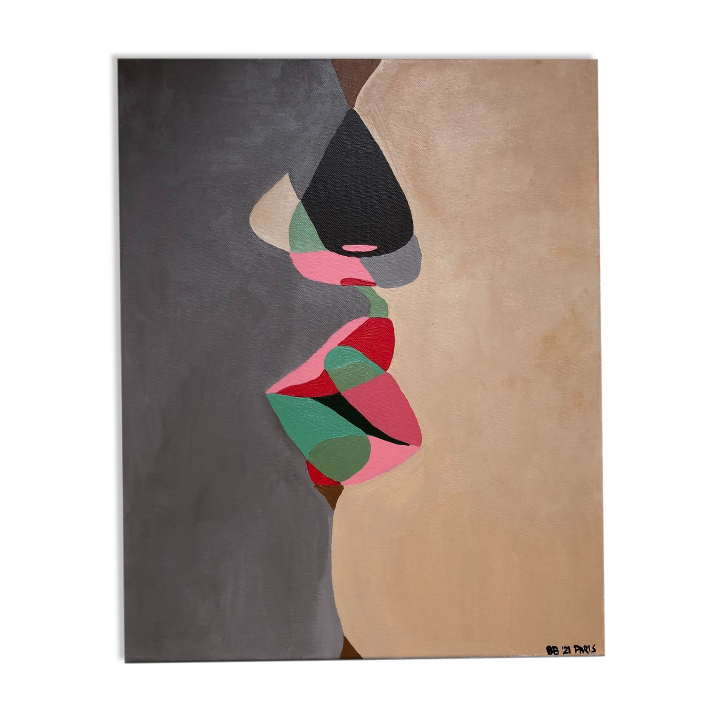 Acrylic Painting The Kiss 2