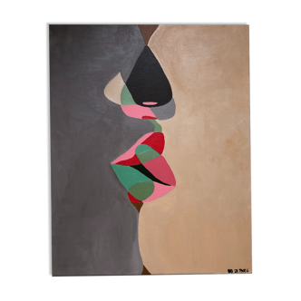 Acrylic Painting The Kiss 2