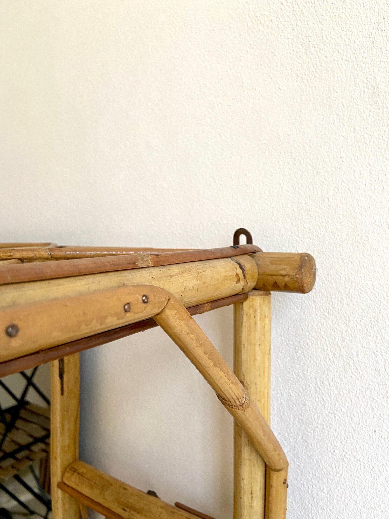 Wall-mounted coat rack with mirror and umbrella stand, 1950s-60s