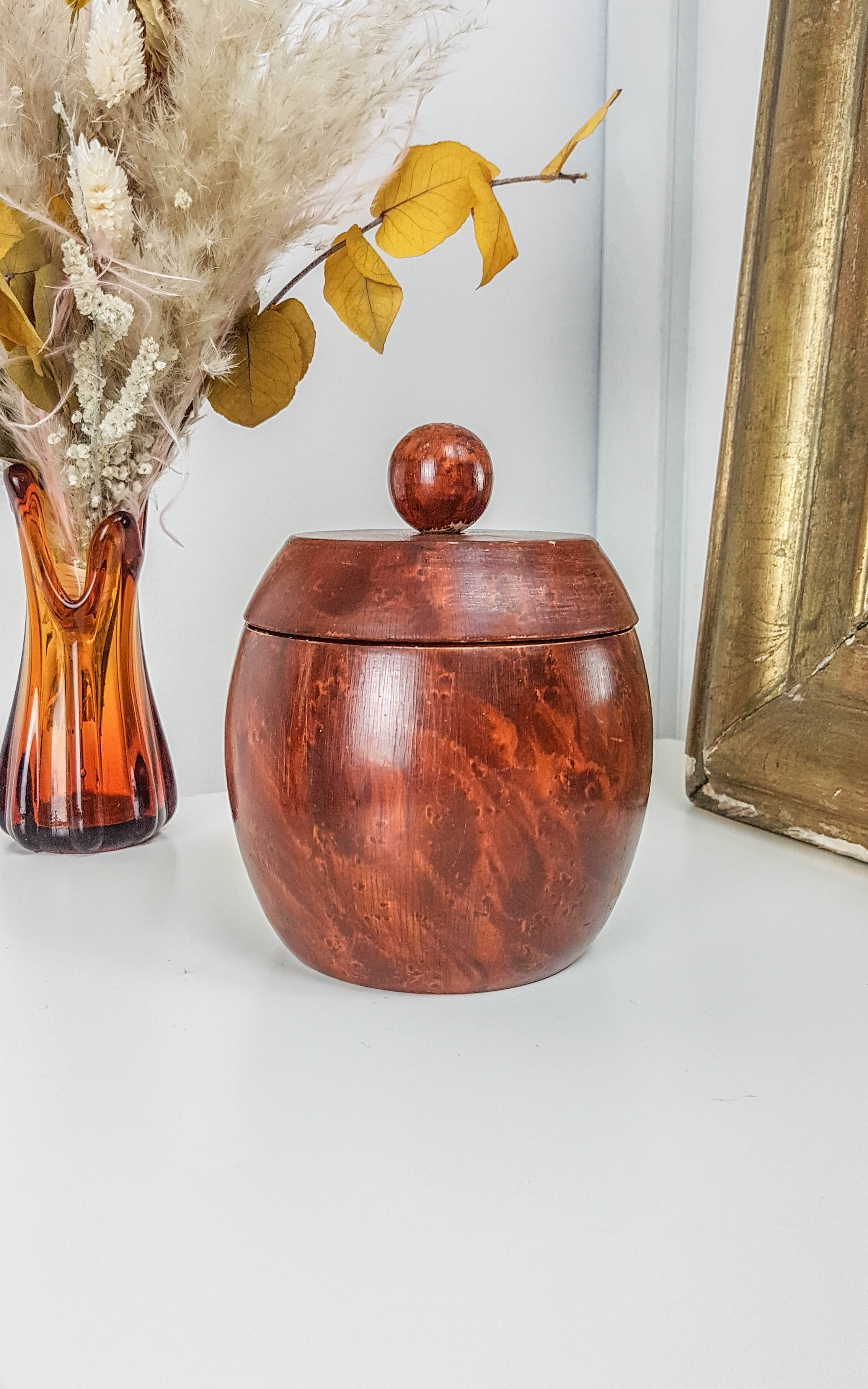 Vintage exotic wooden tobacco box