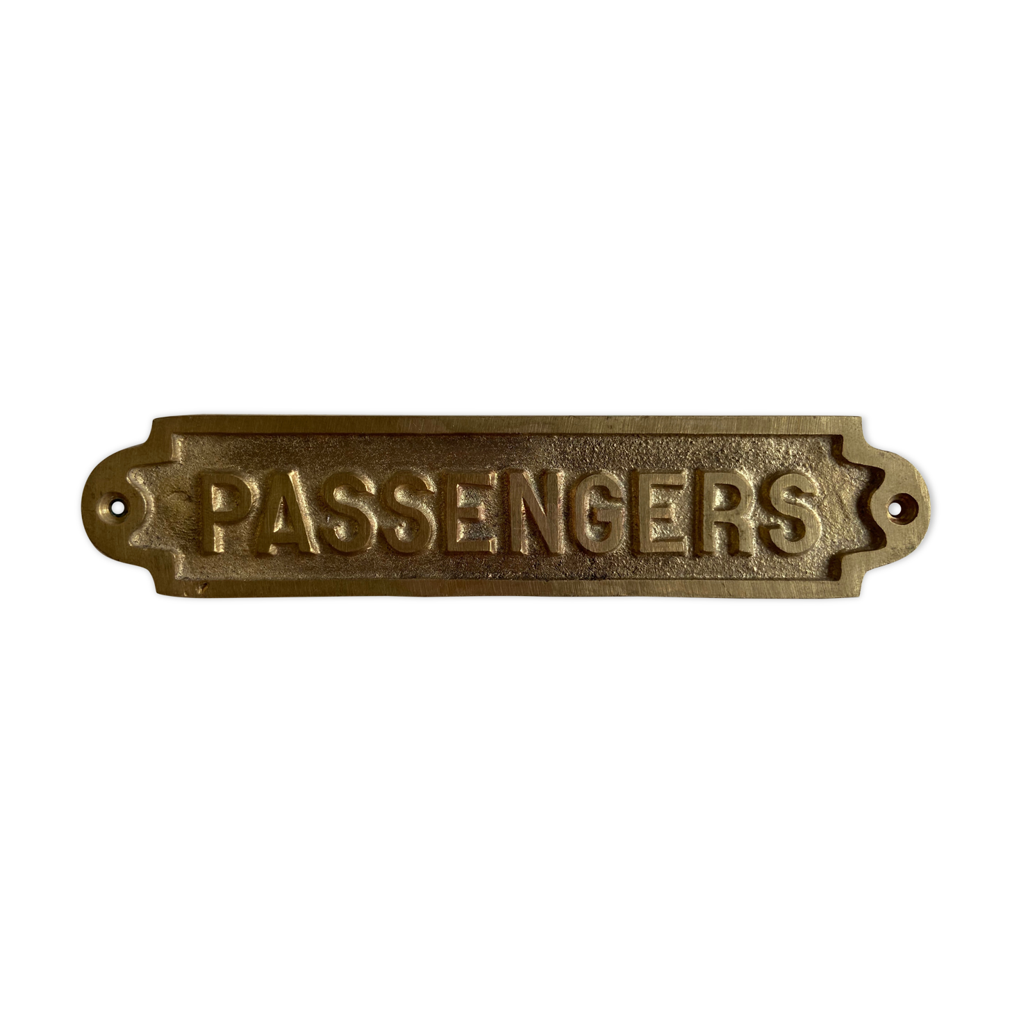 "Passengers" gold brass plate