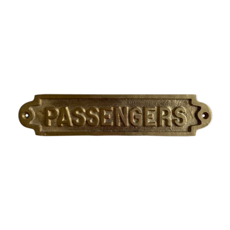 "Passengers" gold brass plate