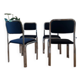 Set of 4 chrome steel chairs