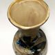 Ceramic vase of vallauris, midnight blue iris décor, 24 cm
