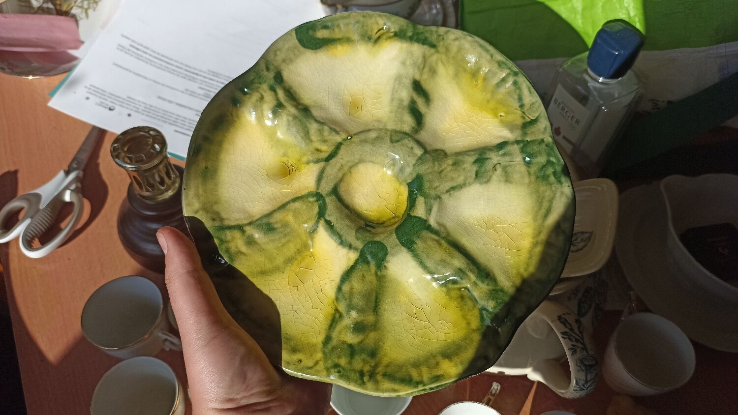 6 oyster plates by Foucard-Jourdan from the 50s