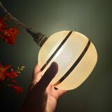 Vintage globe pendant light in yellow and gold granite glass