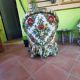 Pair of armchair toad flower fabric