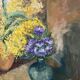 Oil on canvas still life "the mimosa"