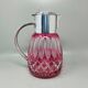 1960s Red Bohemian Cut Crystal Glass Pitcher. Made in Italy