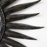 Mirror Sun 51x51cm black metal