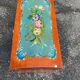 Small Chinese orange wooden flowered jewelry box