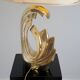 Living room lamp in golden brass