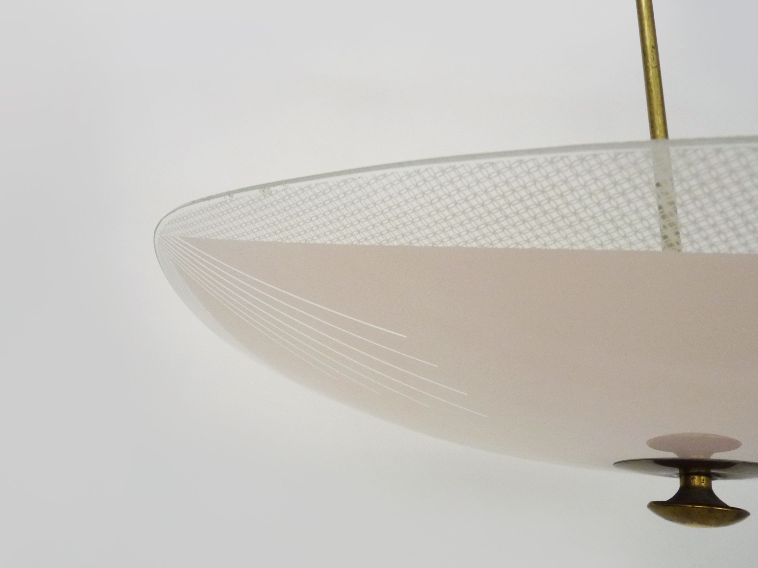 chandelier pale pink painter's palette, modernist suspension year 50