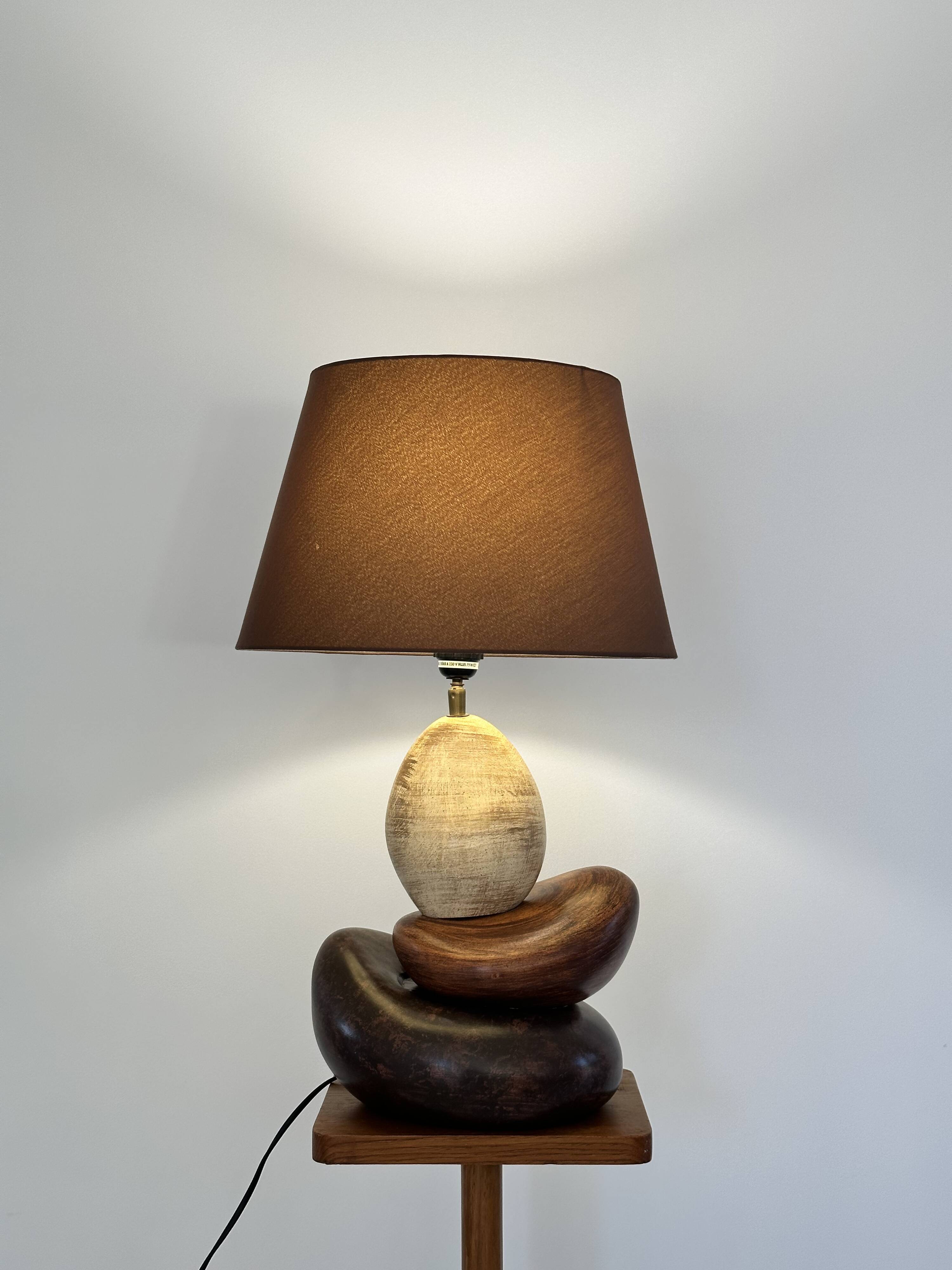 Lampe à 3 galets design de François Chatain, France 1980