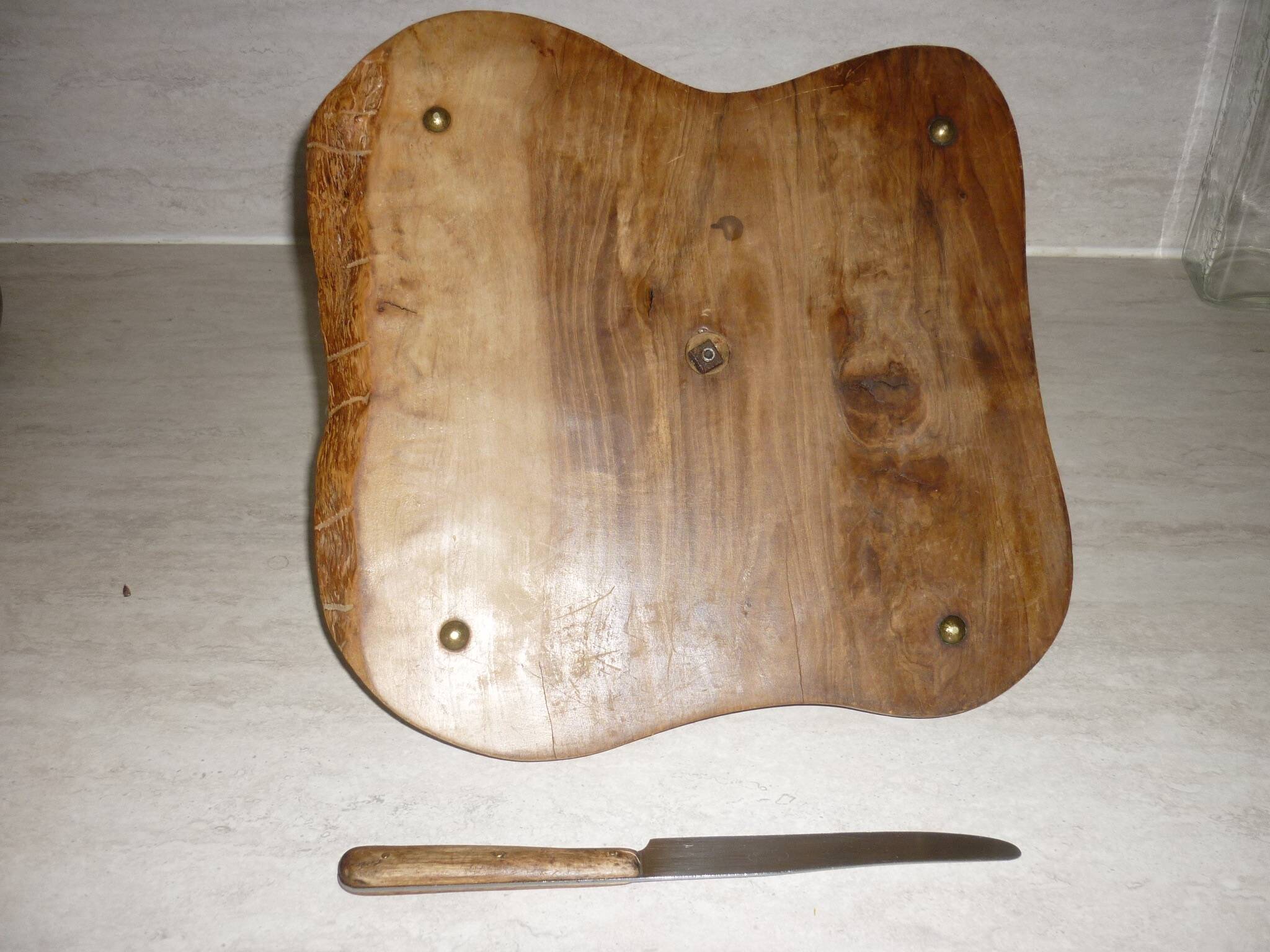 Cheese or charcurie tray in brutalist olive wood