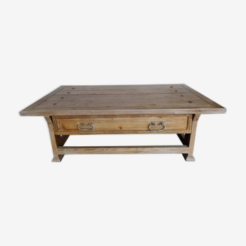 Wooden coffee table with drawer