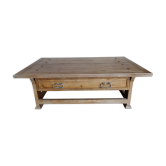 Wooden coffee table with drawer