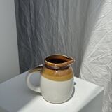 Small two-tone white and brown pitcher Made in China