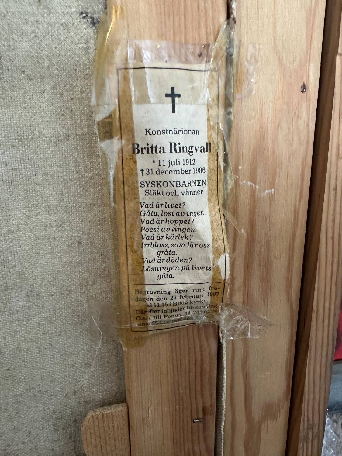 Swedish Oil on Canvas – “Vase”  by Britta Ringvall