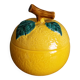Sugar bowl candy dish box lemon in slipware