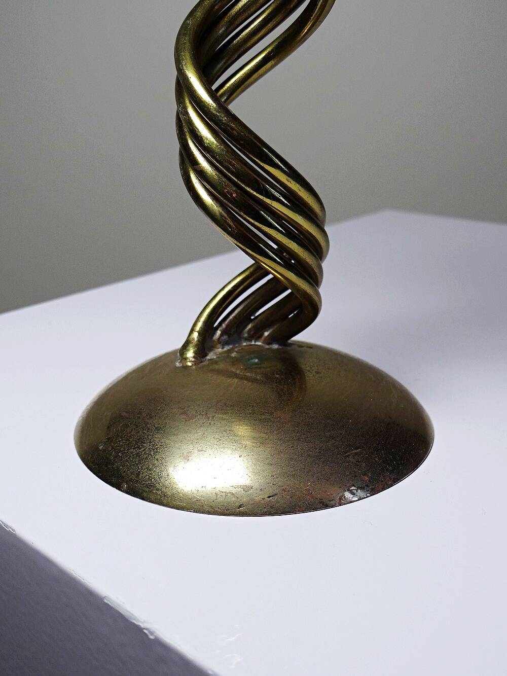 Twisted brass candlestick "Barley Twist" Mid-Century modern, 1950-1970