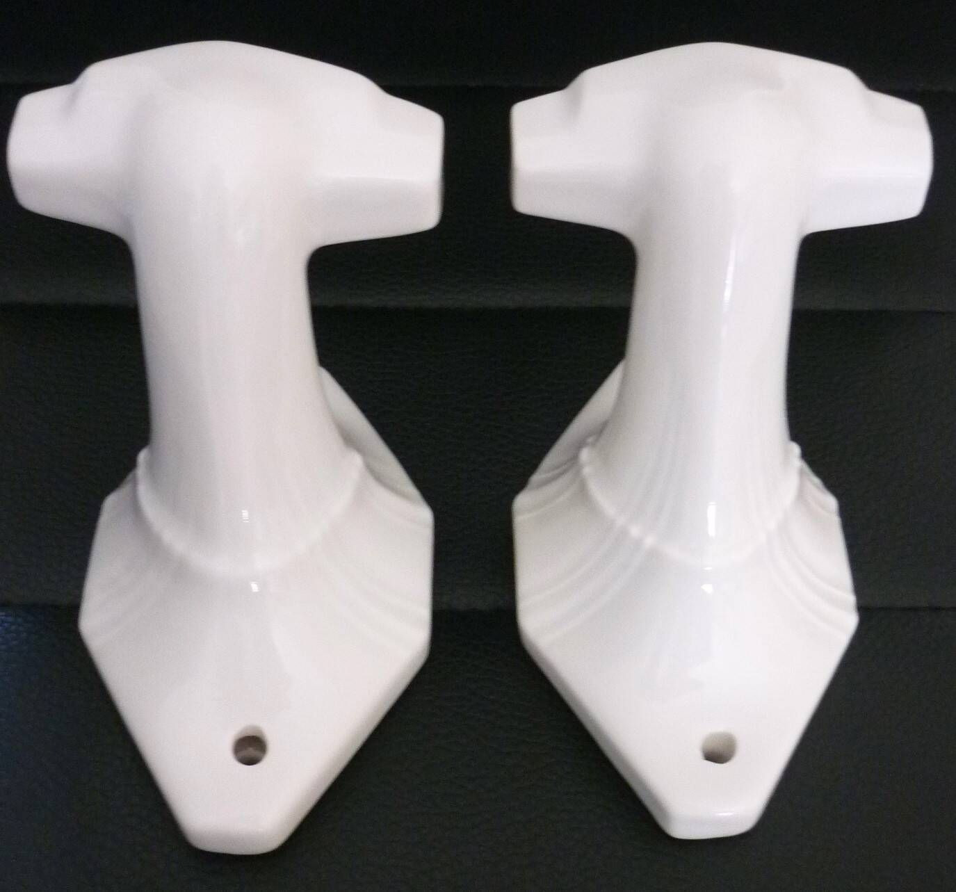 Set of 4 coat hooks, antique porcelain coat rack, art deco circa 1920