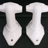 Set of 4 coat hooks, antique porcelain coat rack, art deco circa 1920