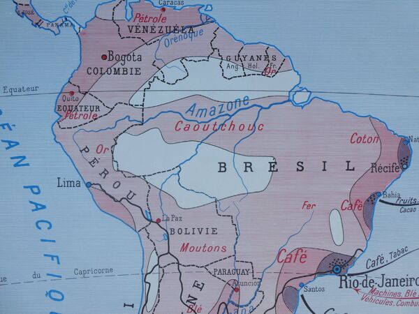 Affiche-carte Scolaire Rossignol : Amérique Du Nord États-Unis / Amérique du sud.