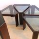 Lot of low tables Porada Arredi 6 modular pieces in wengé wood