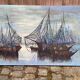 Oil painting on canvas by Luc Verger, boats, 90x60cm.