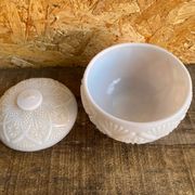 Vintage White Opaline Ball Box #C894