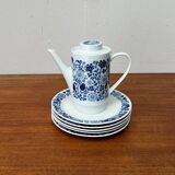 Teapot or coffee pot in German ceramic from the mid-century, Hamburg Form 20 series decor Blumenspiel by Lieselotte Kantner for Melitta, 1960s.