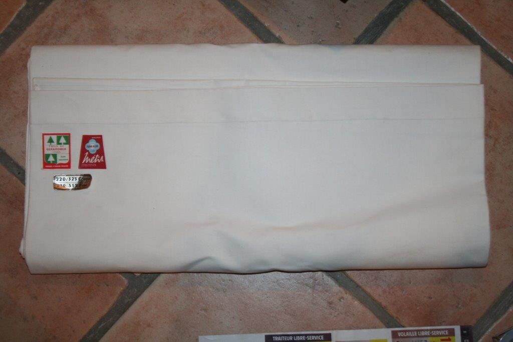 Sheet metis linen/cotton canvas of Gérardmer 220 x 310 cm new