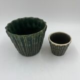 Duo de cache-pots art déco faïencerie de Thulin