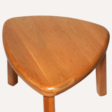 Brutalist oak organic curved oval side or nesting tables, Dutch ca 1960