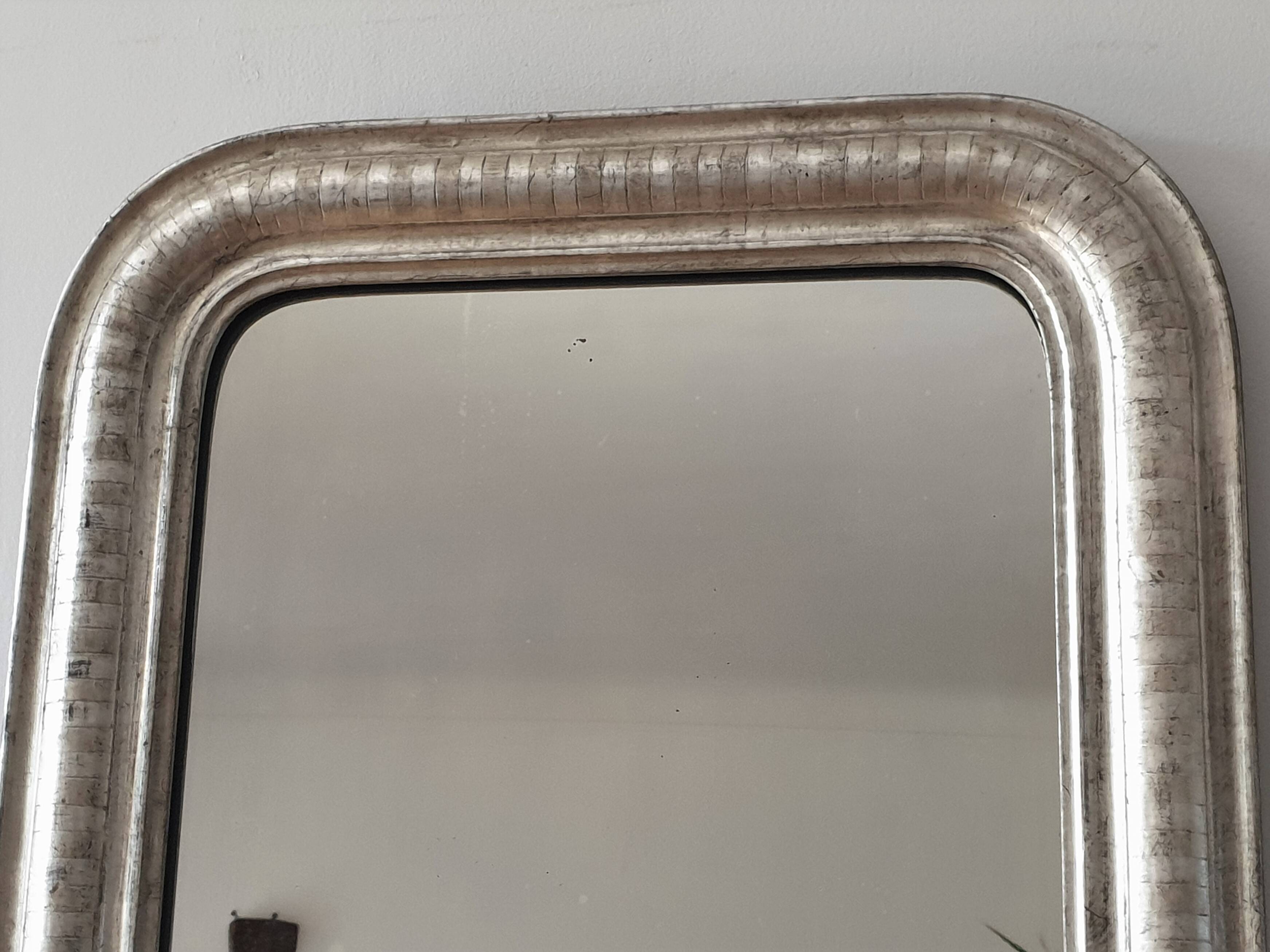 Louis Philippe silver mirror - Old wall mirror