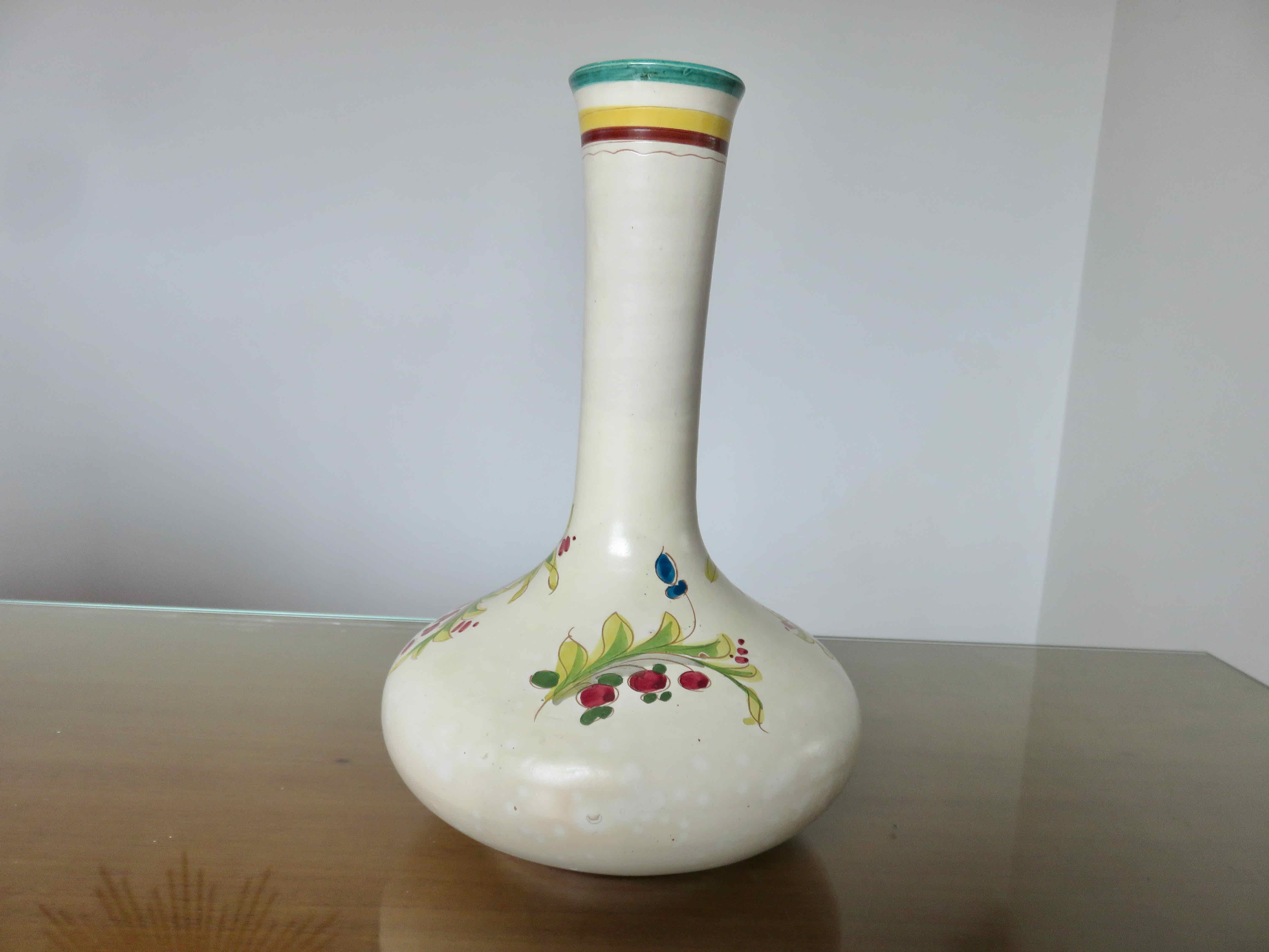 Italy vase in ceramic floral motif 60s