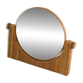 Miroir de courtoisie en rotin